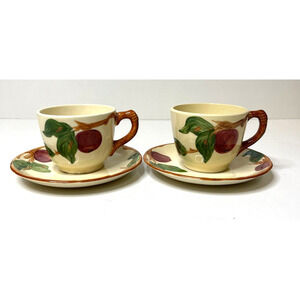 Lot of 4 Vintage Franciscan Apple Tea Cup and Saucer Made in USA Back Stamp